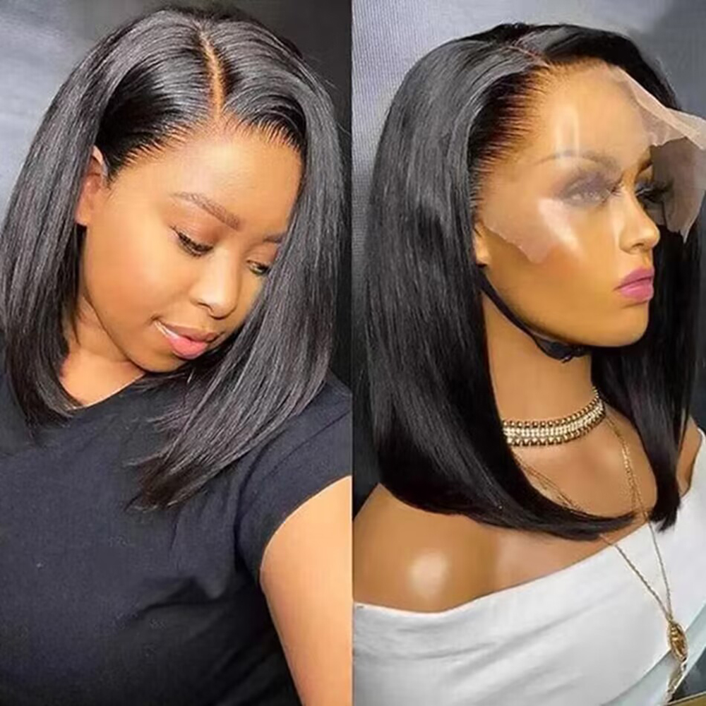 Glueless Wear And Go Human Hair Wig - 200% 밀도의 인모 밥 가발, 13x4
