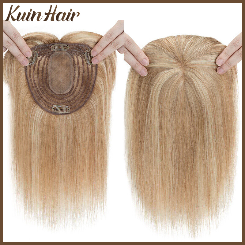 Seamless Clip In Hair Extensions Human Hair - 실크베이스 탑 여성 토퍼 클립 실제