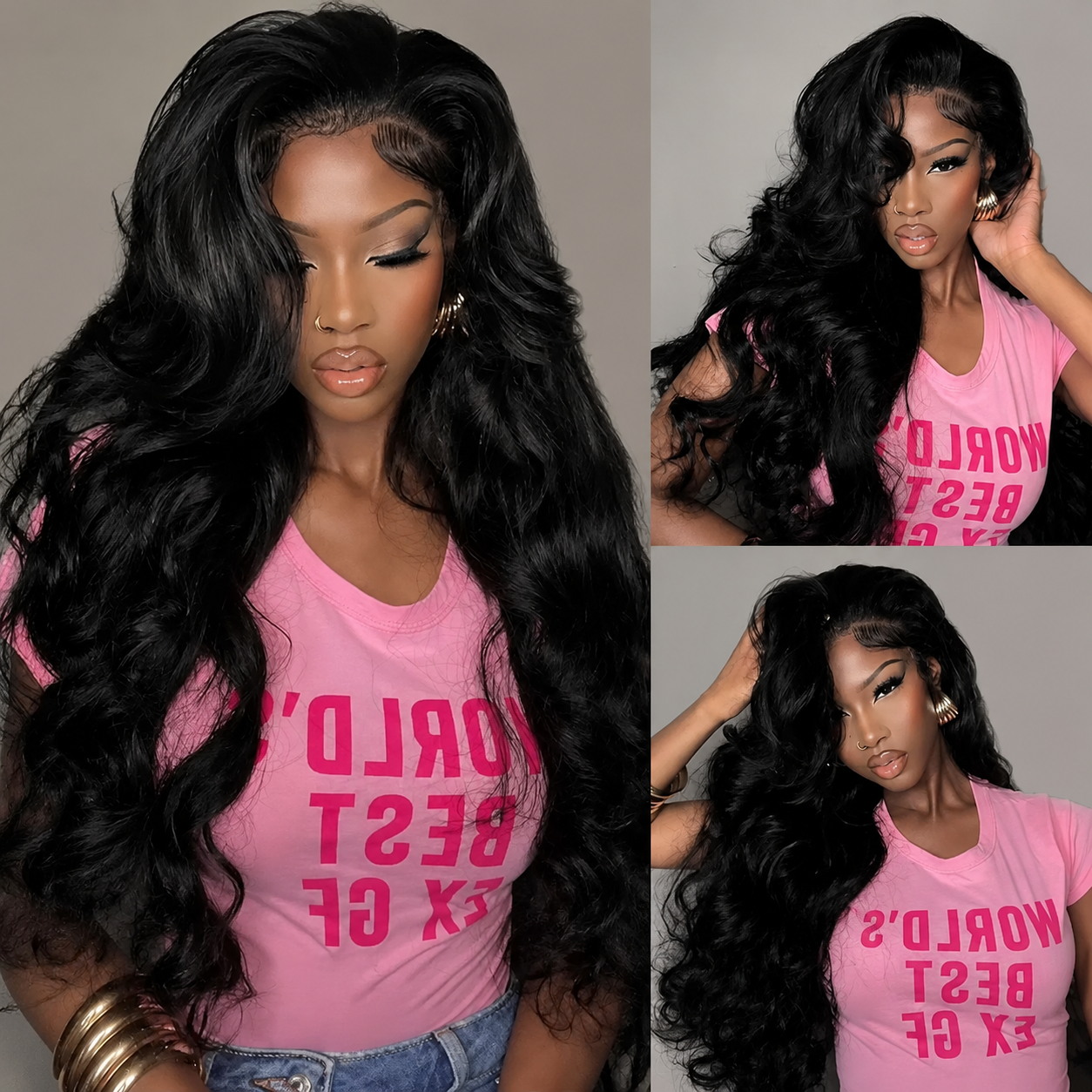 Hd Lace Frontal Wig Human Hair Pre Plucked - 34인치 13x4 HD 투명 레이스 프론탈
