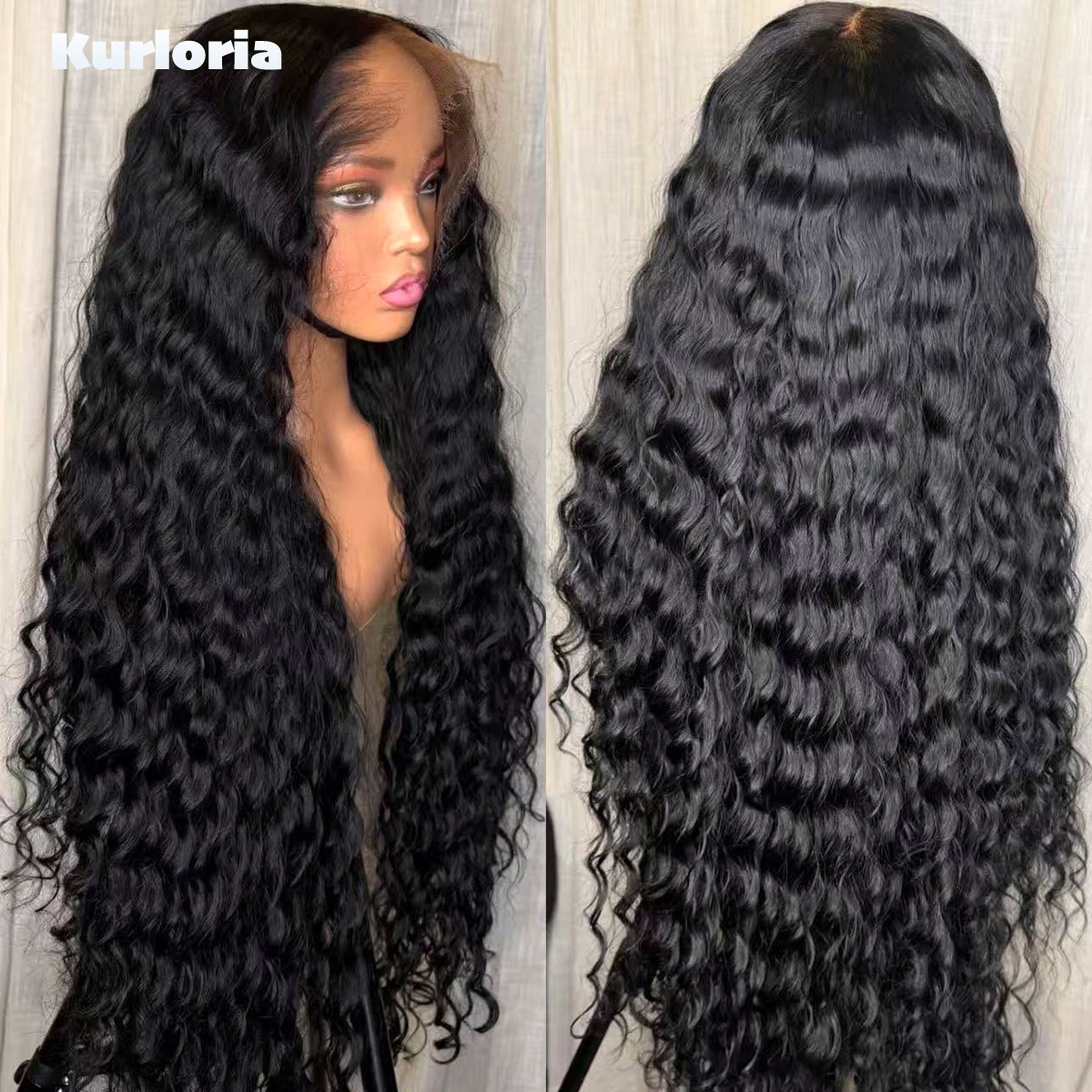 500 밀도의 자연스러운 검은색 딥 웨이브 100% 천 - Glueless Wear And Go Human Hair Wig 리뷰 및 가격
