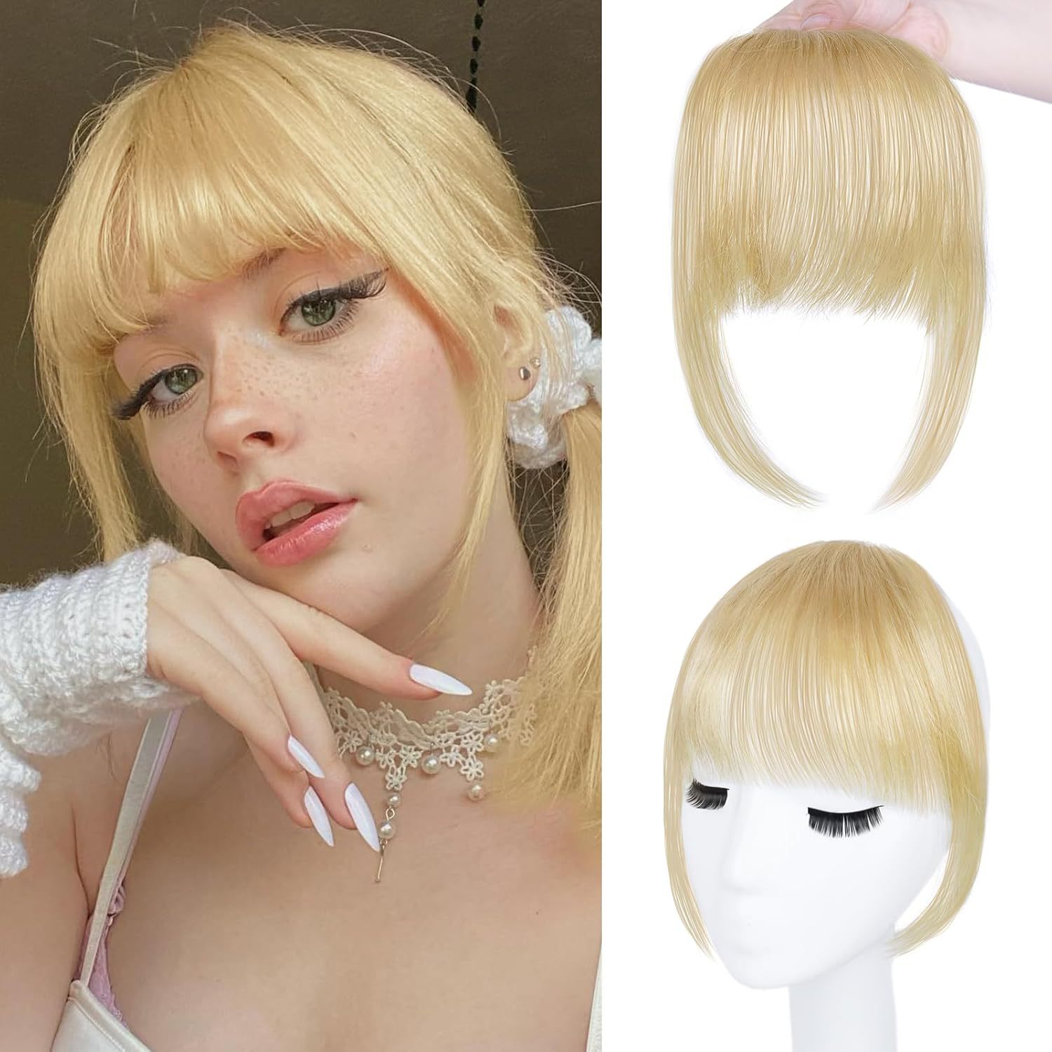 100% 인모 앞머리 클립인 붙임머리 앞머리 가발 에어 - Seamless Clip In Hair Extensions Human Hair 리뷰 및 가격