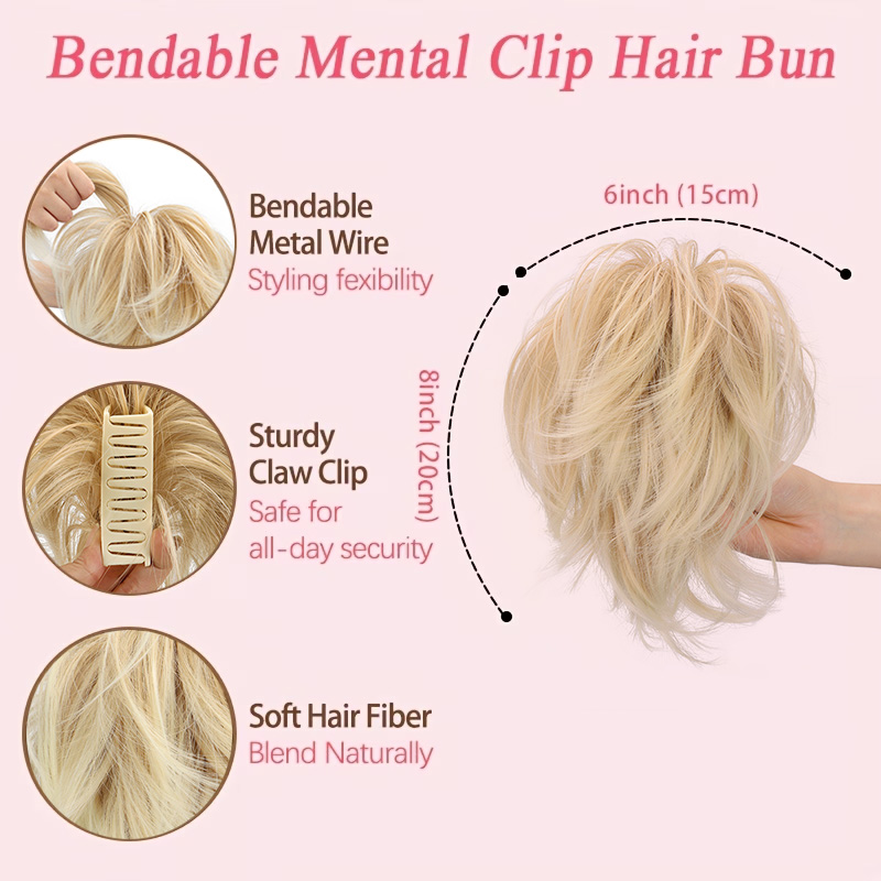 합성 섬유 소재의 클립형 포니테일 연장 헤어, 구부릴  - Claw Clip Messy Bun Hair Piece 리뷰 및 가격