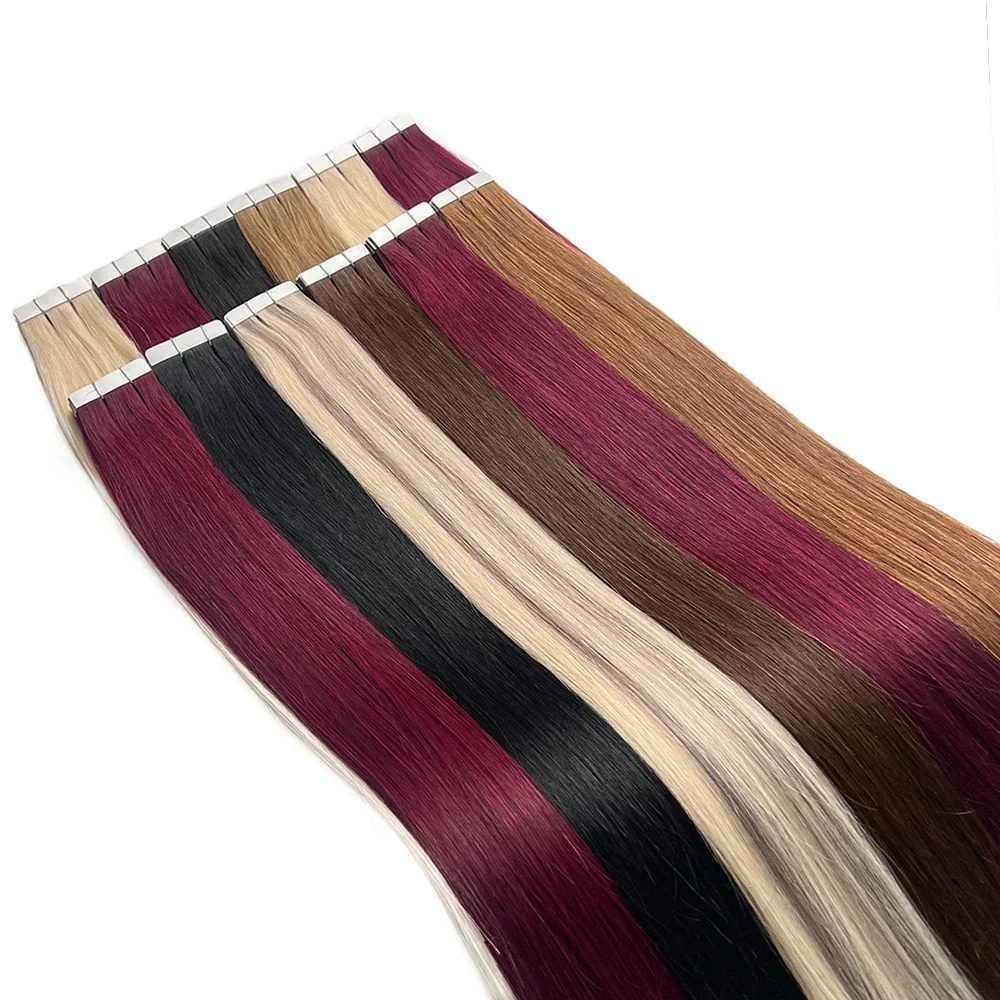 100% 리얼 레미 인모 브라질리언 생머리 연장 테이프 - Invisible Tape In Extensions Real Hair 리뷰 및 가격