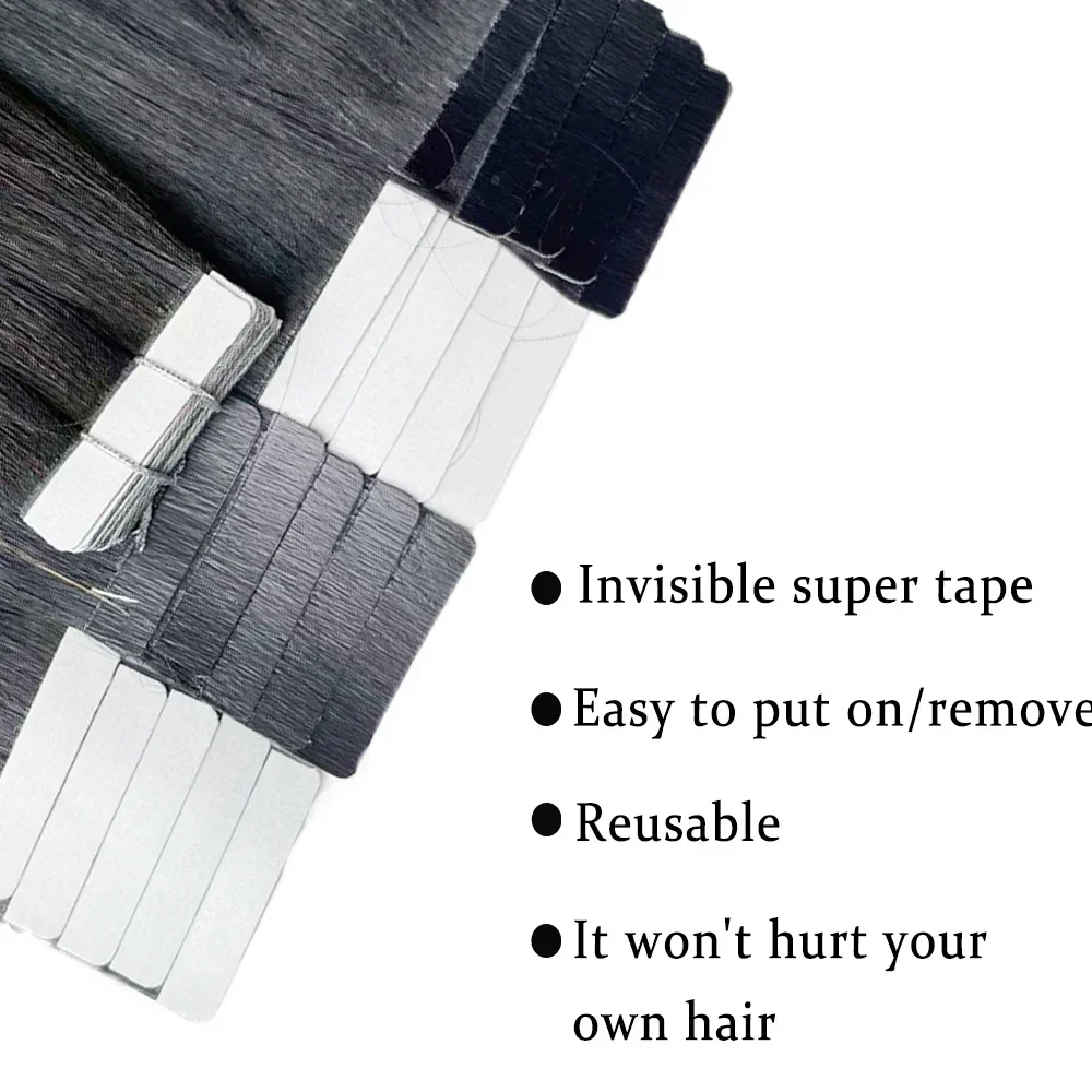 100% 리얼 레미 인모 브라질리언 생머리 연장 테이프 - Invisible Tape In Extensions Real Hair 리뷰 및 가격