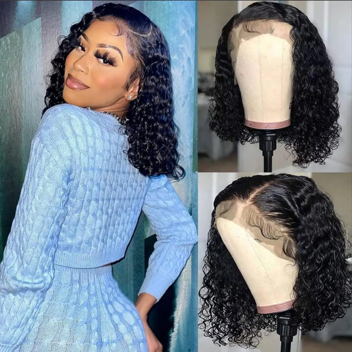 딥 웨이브 인모 가발 180 밀도 여성용 프리컷 레이스 - Glueless Wear And Go Human Hair Wig 리뷰 및 가격