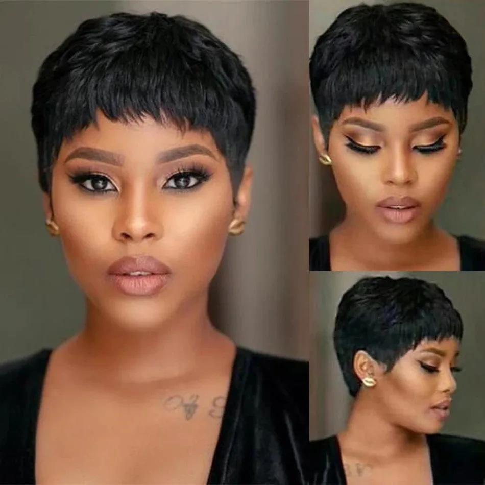 짧은 길이의 천연 모발 가발, 픽시 스타일, 스트레이트 - Short Pixie Cut Wig Human Hair Cheap 리뷰 및 가격