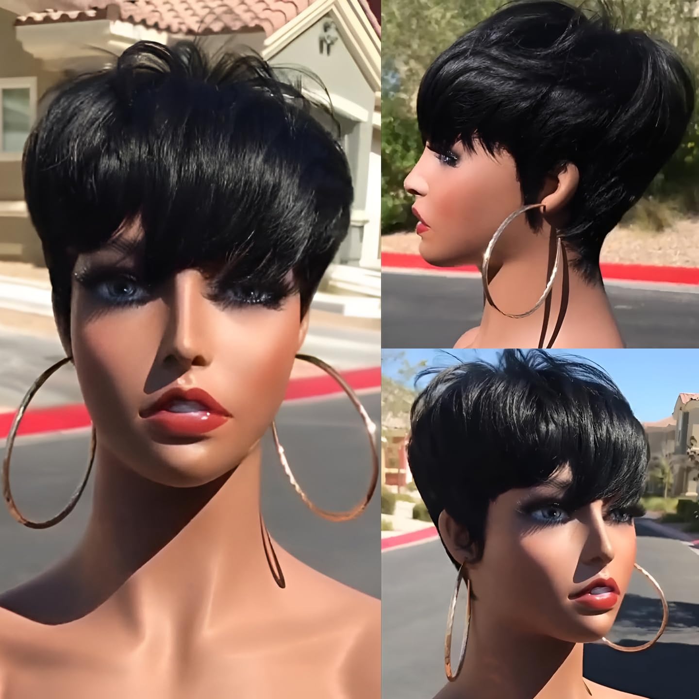 짧은 길이의 천연 모발 가발, 픽시 스타일, 스트레이트 - Short Pixie Cut Wig Human Hair Cheap 리뷰 및 가격