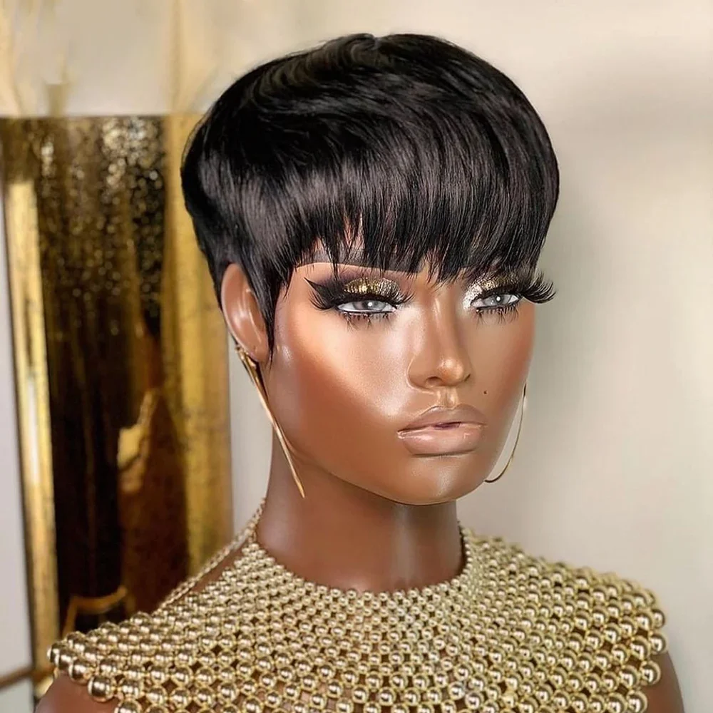 짧은 길이의 천연 모발 가발, 픽시 스타일, 스트레이트 - Short Pixie Cut Wig Human Hair Cheap 리뷰 및 가격