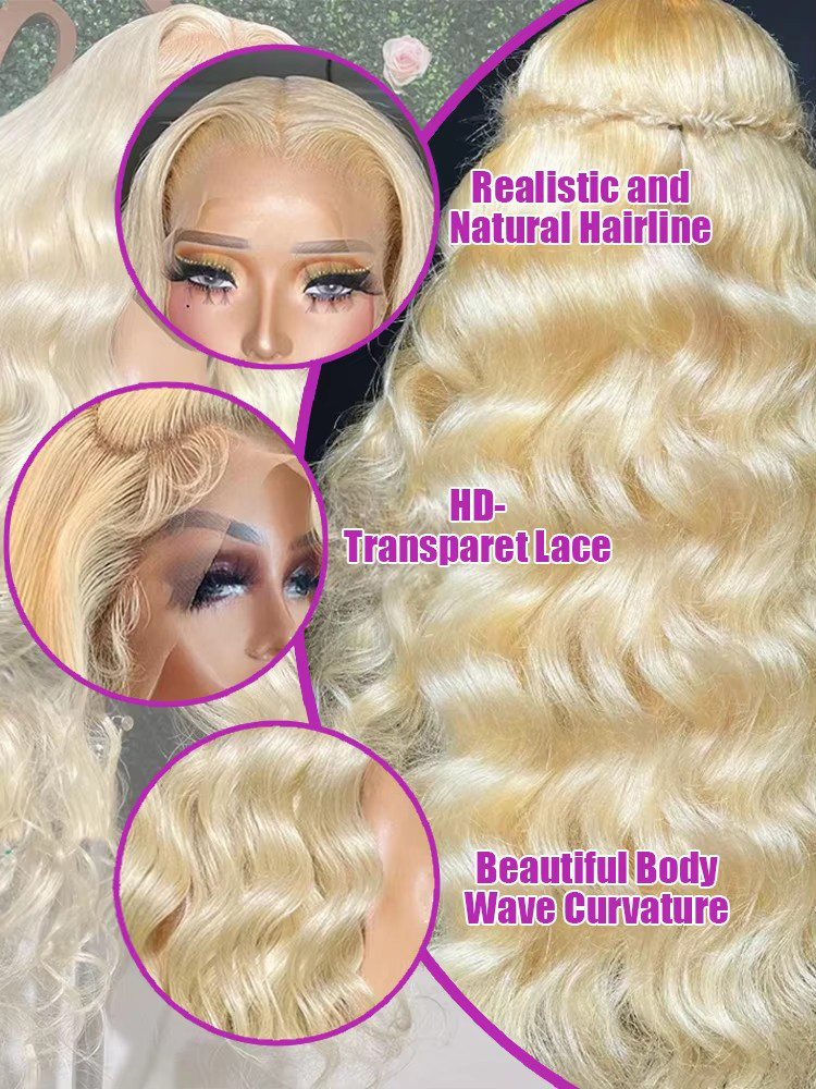 220% 밀도 613 허니 블론드 바디 웨이브 레이스  - 613 Blonde Body Wave Lace Front Wig 리뷰 및 가격