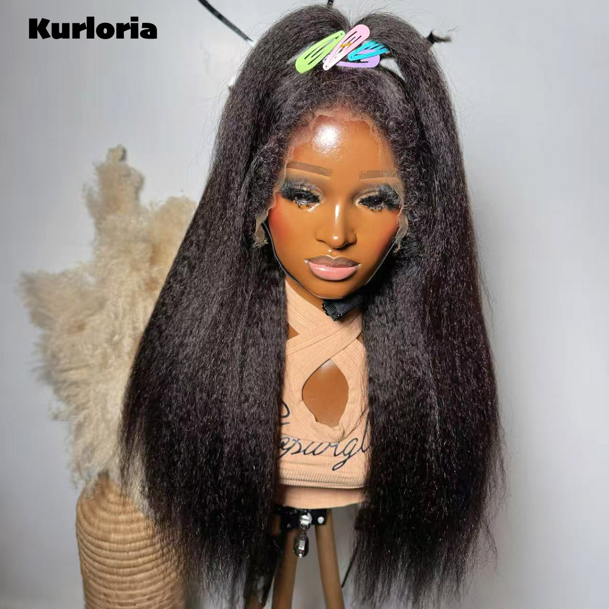 자연스러운 흑발, 400% 밀도, 곱슬거리는 직모 스타 - Glueless Wear And Go Human Hair Wig 리뷰 및 가격