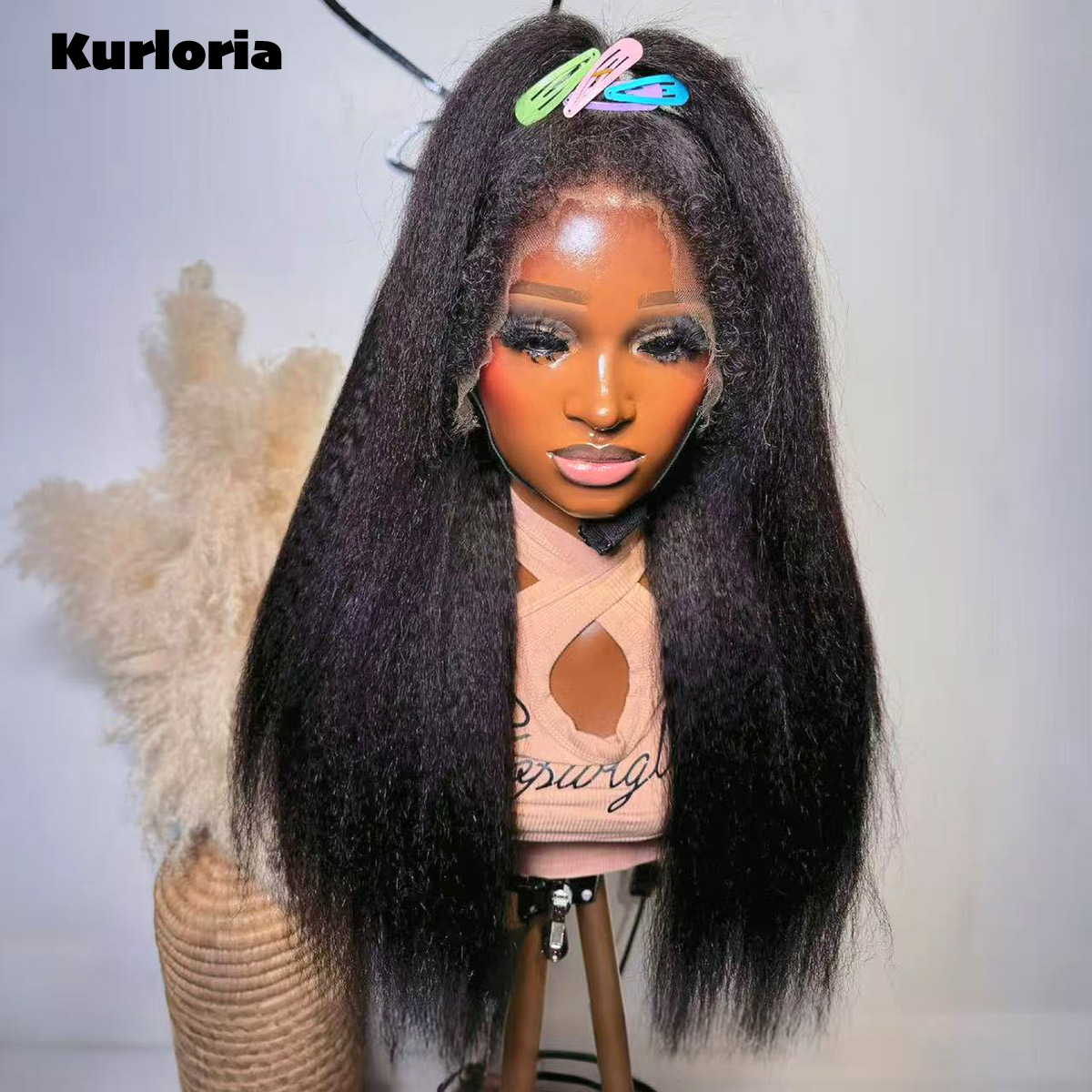 자연스러운 흑발, 400% 밀도, 곱슬거리는 직모 스타 - Glueless Wear And Go Human Hair Wig 리뷰 및 가격